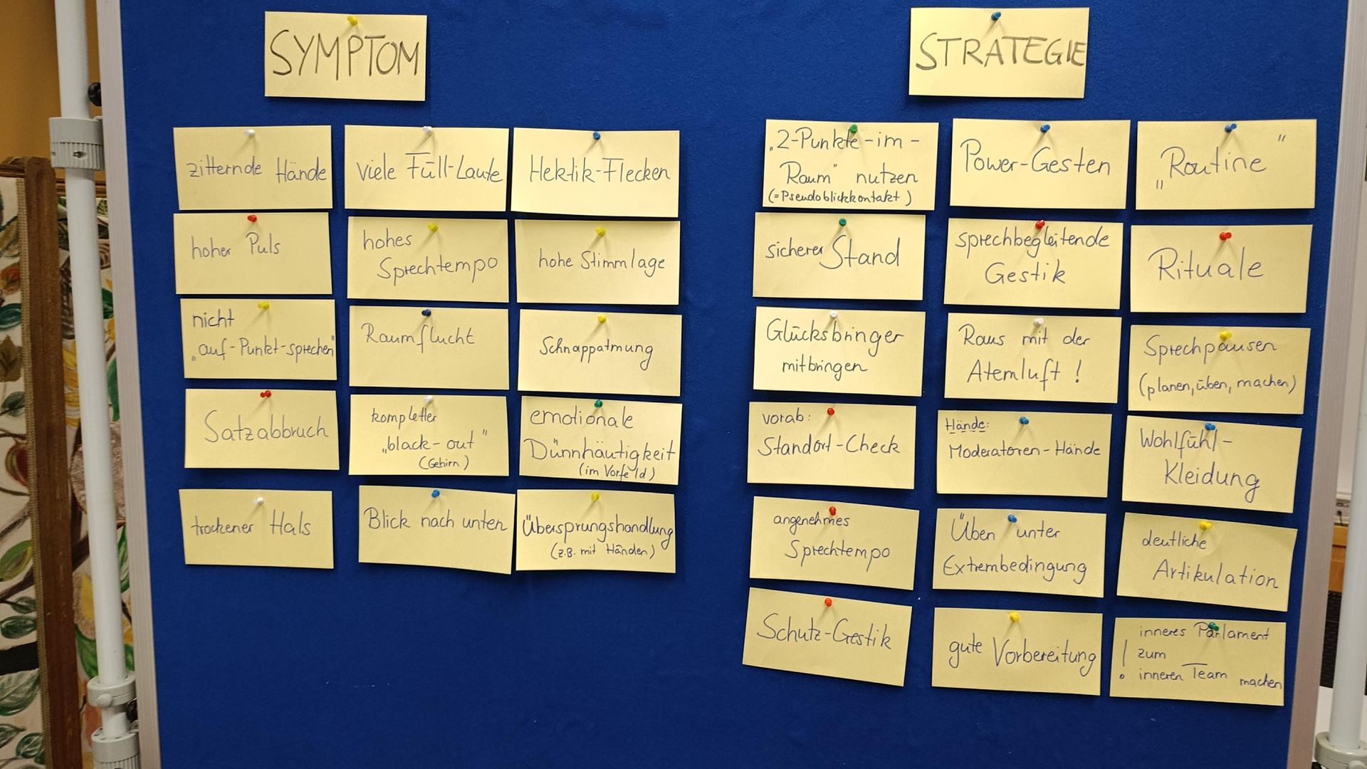 Notizen zum Thema Lampenfieber beim bayerischen Netzwerktreffen 2026.